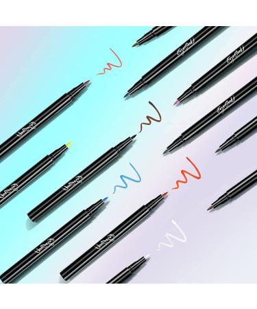 EYESEEK Liquid Eyeliner Pen Set - 12 Vibrant Colors, Waterproof & Smudge-Proof - Buy Online on GoSupps.com