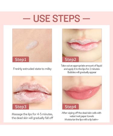 GECOMO Lip Scrub: Bubble Gentle Exfoliation, Lip Polish & Exfoliator for Natural Tender Lips - Anti Peeling Lip Mask, Professional Essential Lip Care Product - Best Cute Small Gift - Buy Online on GoSupps.com