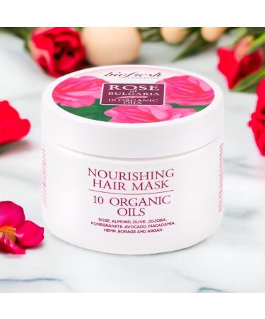 Biofresh cosmetics Rose of Bulgaria Hair Mask for Very Dry Hair with Rose Water and 10 Oils Hair Care for Women 300 ml - Buy Online on GoSupps.com