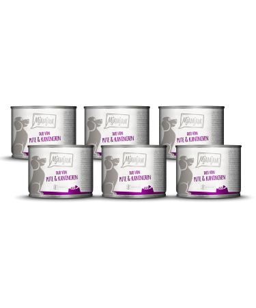 MjAMjAM - Premium Wet Food for Dogs - Duo of Good Turkey & Rabbit Pack of 6 (6 x 200g) Grain Free with Extra Meat