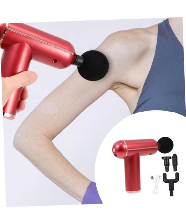Frcolor Mini Fascia Gun - Handheld Percussion Massager for Muscle Relief | Portable Adjustable Massage Device - Red Metal 14.5x14x4.2cm | International Shipping Available - Buy Online on GoSupps.com