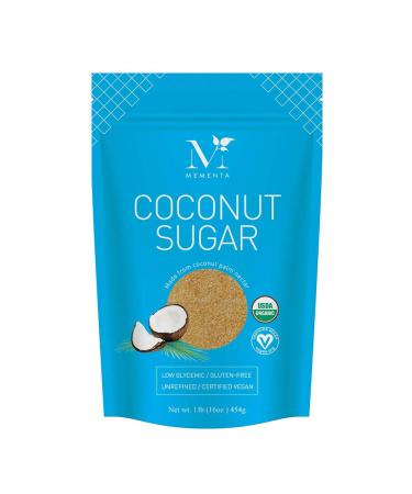 Mementa Organic Coconut Sugar, Unrefined, 16 oz