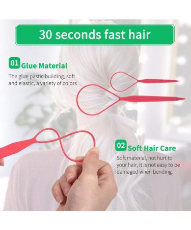 Topsy Tail Hairdressing Tool Set - 8 Pieces 4 Colors | Perfect for French Braids & Creative Hairstyles - International Shipping Available - Buy Online on GoSupps.com
