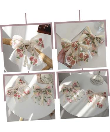 Beavorty embroidered butterfly hair clip french hair clips decorative hair clips bow for hair Bow Clip hair clips for women Fabric Hair Bow Bride Bow Barrette Back Hair Bowknot Miss bow tie - Buy Online on GoSupps.com