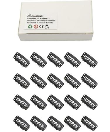DAZISEN 20 Pieces Hair Extensions Clips - 6-Teeth Metal U-Shape Snap Clips 32mm Hair Wig Clips DIY with Soft Rubber - Black Black *20 - Buy Online on GoSupps.com