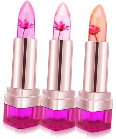 FOMIYES 3pcs Moisturizing Lipstick Moisturizing Lip Stain Flower Jelly Lipstick ende Tinta De De Duracion Jelly Lip Stick Moisturizer mediumx3pcs as shown x 3pcs - Buy Online on GoSupps.com
