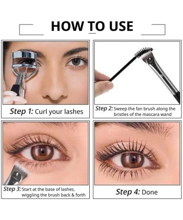 Eyelash Brush Eyebrow Brush Scalloped Brush Folded Eyeliner Brush Makeup Tool Brush Set Professional Eye Makeup Tools (3) - Buy Online on GoSupps.com