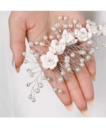 IYOU Princess Crystal Headpiece | White Flower Communion Hair Accessories for Flower Girl & Bridesmaid - Elegant & Affordable - Buy Online on GoSupps.com