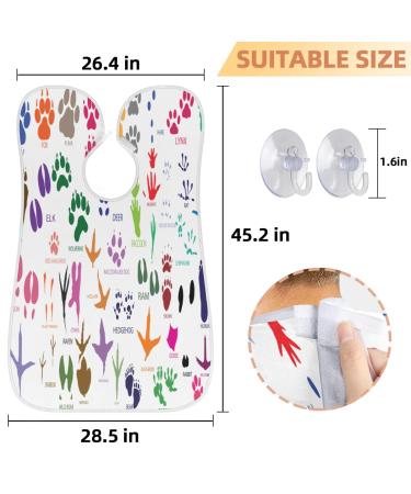 Animals Paw Print Beard Bib Apron - Waterproof Hair Catcher for Men | Non-Stick Grooming Cape with Suction Cups | Perfect Gift for Shaving & Trimming - Buy Online on GoSupps.com