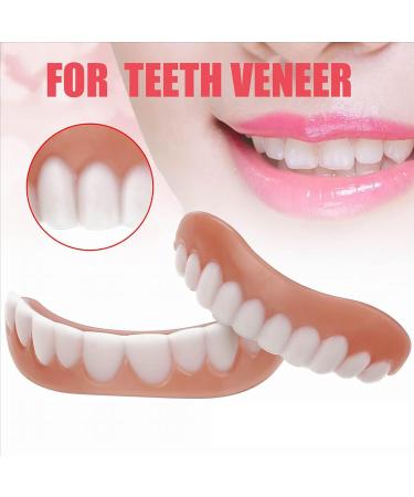 Buy Batlam Cosmetic Veneers - 2 Pairs of Natural Tone Dental Silicone Temporary Teeth for Men & Women - Instant Tooth Whitening Prosthesis - Buy Online on GoSupps.com