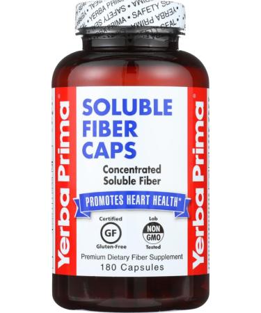 Yerba Prima Soluble Fiber Capsule - 180 per pack -- 3 packs per case.
