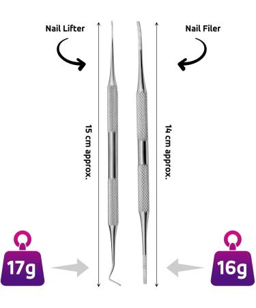 Haryali London Ingrown Toenail Treatment Kit - Double Ended Ingrown Toenail Lifter and File Set - Easy Anti-Septic Application - Ingrown Toenail Lifter - for painful toes - Buy Online on GoSupps.com