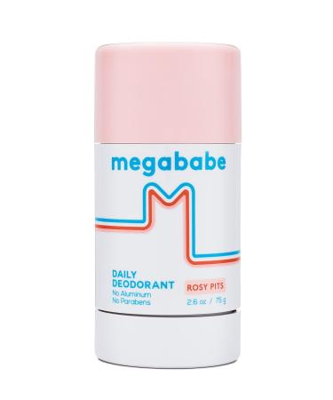 Megababe Daily Deodorant - Rosy Pits | Aluminum-Free  Clear & Clean | 2.6 oz 2.6 Ounce (Pack of 1)