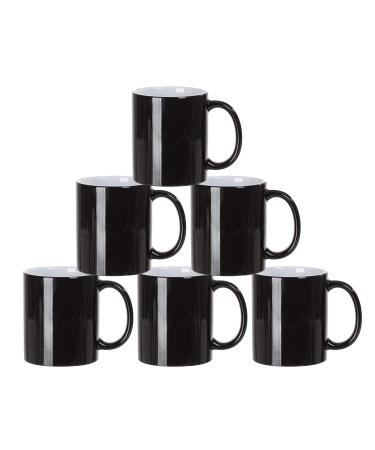 KassWoo Black Sublimation Mugs Set of 6  12oz Professional Grade Color Changing Sublimation Mugs  Magic Mugs for Sublimation Ceramic Coffee Cups  Mugs for Cappuccino Latte  Cocoa  Milk  Mug DIY Gifts 12oz Black Sublimati...
