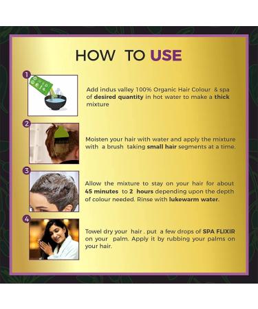 Indus Valley Organic Hair Color Dark Brown - Vegan Ecocert USDA Certified 20% Grey Coverage Hair Conditioning Spa - 100g+10ml - Buy Online on GoSupps.com