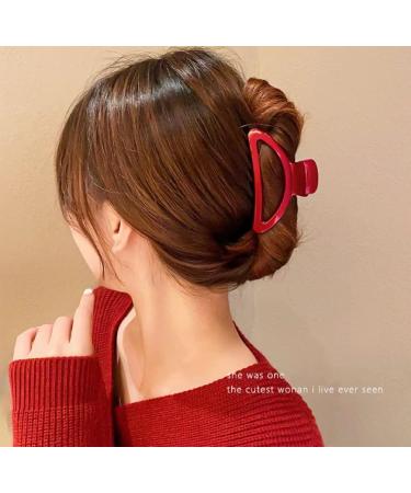 YOOOYOOO Red Hair Claw Clips - Strong Hold Nonslip Glossy Claw Clips for All Hair Types - Vintage Jaw Clips for Women & Girls - Perfect for Wedding, Party, Banquet - Includes Organza Storage Bag - Buy Online on GoSupps.com