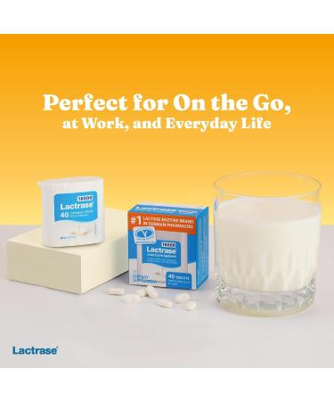 Lactrase Tablet Dispenser #1 Lactase Brand in German Pharmacies Extra Strength 18 000 FCC Lactase Units 40 Fast-Acting Pills for Lactose Intolerance Enjoy Dairy Again Standard (40 Count) - Buy Online on GoSupps.com