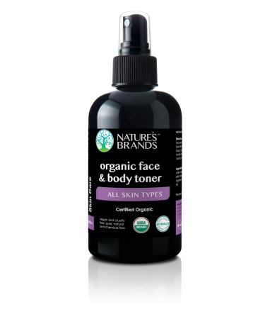 Organic Face & Body Toner by Herbal Choice Mari (All Skin Types 8 Fl Oz BPA Free Plastic Bottle) - No Toxic Synthetic Chemicals