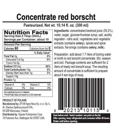 KRAKUS Red Borscht Concentrate 10.14 fl.oz / 300 ml 2 Pack - Traditional Polish Christmas Soup from Poland - Buy Online on GoSupps.com