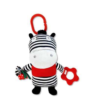 Ziggy The Zebra Black and White  On-The-Go Baby Car Seat Infant Carrier Sensory Toy