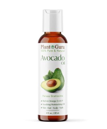Avocado Oil 2 fl. oz. Cold Pressed 100% Pure Natural Carrier For Skin Face and Hair Growth Moisturizer. Perfect For DYI Creams Lotions Lip balm and Soap Making.