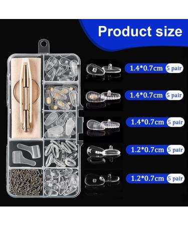 Bczr 30 Pairs Silicone Glasses Nose Pads Repair Set with Micro-Collect Screws | Durable & Comfortable Eyewear Accessories - Buy Online on GoSupps.com