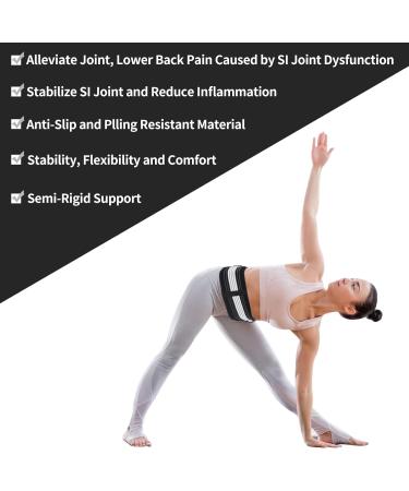 TSLBW Sacroiliac SI Joint Hip Belt Sacroiliac Hip Belt for Women and Men Elastic Mesh SI Hip Belt Durable Anti-Slip Pelvic and Lower Back Support Brace for Sciatica Pelvis Lumbar Nerve Leg Black - Buy Online on GoSupps.com
