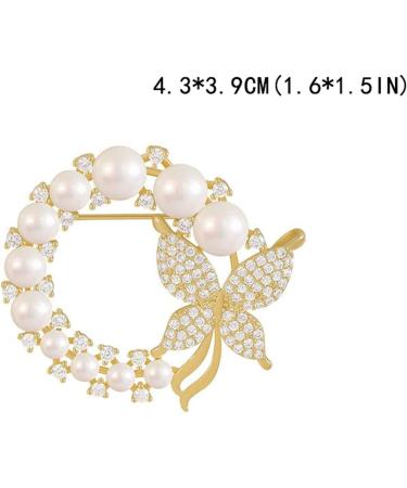 WIPPWER Pin Jewelry Gifts for Women High-end Brooch Pins for Women Sweater Coat Suit Clothes Accessories Golden Rhinestone Brooch Pins Stylish and Elegant Brooches & Pins - Buy Online on GoSupps.com