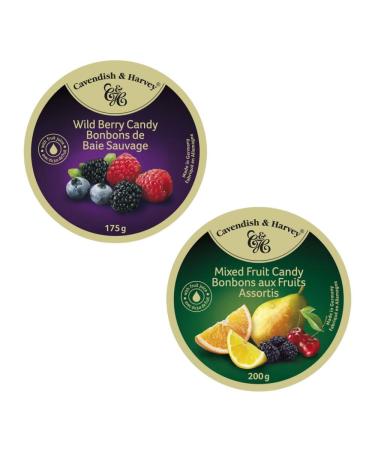 Cavendish & Harvey 2 Pack Variety Candy: Wild Berry - 175g (1 Pack) and Mixed Fruit Candy - 200g (1 Pack)