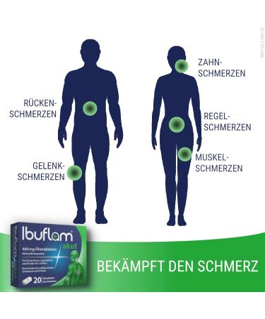 Ibuflam Acute 400 mg Tablets - Fast Pain Relief & Fever Reduction with Ibuprofen - 60 Film-Coated Tablets for Global Shipping - Buy Online on GoSupps.com