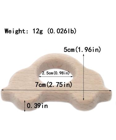 Wendysun 10pcs Cartoon Animal Car Shape Wood Teether Set for Baby Teething - Natural Beech Teething Nursing Toy DIY Pendant - Buy Online on GoSupps.com