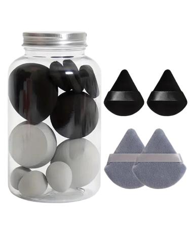 Makeup Sponge Set Soft Makeup Sponge Blender Sponges For Liquid Cream And Powder Powder Puff Long Lasting Beauty Sponge Wet & Dry Use For Women Black