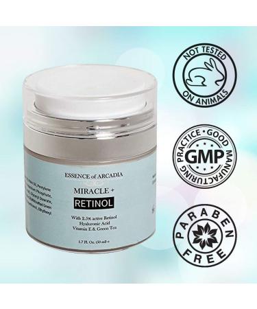 High Strength Retinol Moisturizer Cream for Face and Eye Area - 2.5% Retinol, Hyaluronic Acid, Vitamin E, Green Tea - Anti-Aging Formula for Wrinkles, Fine Lines, Spots - Day and Night - Buy Online on GoSupps.com