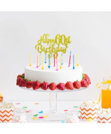 CHEERYMAGIC Happy 60th Birthday Cake Topper Gold Glitter 60th Birthday Cake Decorations Happy Birthday Cupcake Toppers for Birthday Anniversary Party Decorations A4-SRDGZS (Gold) - Buy Online on GoSupps.com