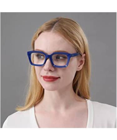 Retro Oversized Square Glasses Frames | Blue Light Blocking Reading Eyewear for Computer Use - Buy Online on GoSupps.com