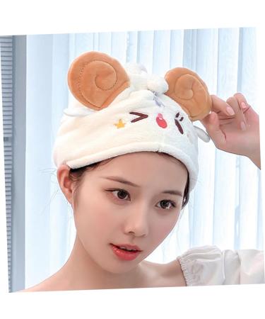 Zerodeko Animal Hair Hat Hair-drying Hat Dry Hair Turban Cap Hair Absorbent Cap Dry Hair Cap Quick Dry Hair Turban Head Bath Cap Bath Shower Cap Fast Drying Bath Cap Quick Drying Bath Cap White 63.00X25.00X2.00CM - Buy Online on GoSupps.com