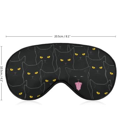 LynaRei Funny Black Cat Sleep Mask - Elastic Blackout Eye Cover for Full Night's Sleep, Travel, and Nap - Style 3 - Buy Online on GoSupps.com