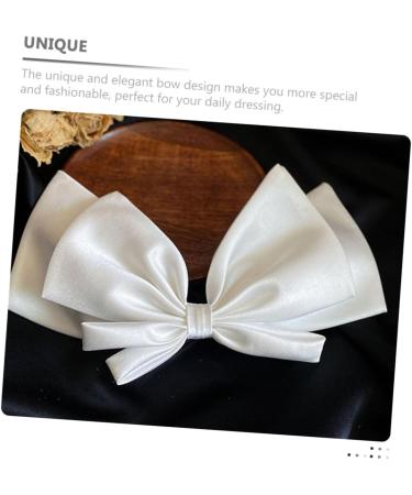 DOITOOL Bow Hairpin White Hair Clip Bow Clip Hair Bow Satin Clips Ponytail Hair Decor Big Bowknot Headband White Bow Hair Barrettes Bow Knot Hairpins Bride Alloy Holder Wedding - Buy Online on GoSupps.com