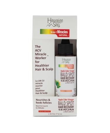 Hawaiian Silky Apple Cider Vinegar Bald Spot Recovery Serum - Hair Growth Solution with Black Castor Oil for All Hair Types - 1.76 fl oz - Safe for Color Treated Hair - Buy Online on GoSupps.com