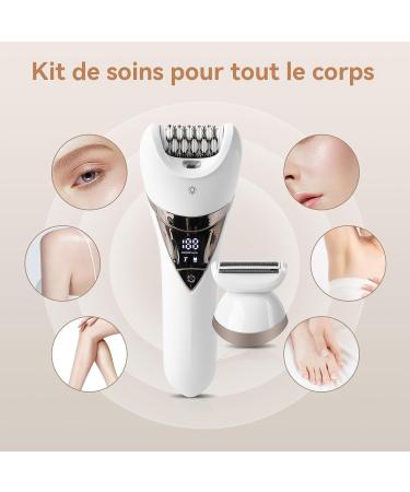  pilateur lectrique 2 en 1 pour le visage le menton les bras les jambes les aisselles le bikini le rasage et l' pilation t te large pour une pilation rapide rasoir pour femme humide et sec - Buy Online on GoSupps.com