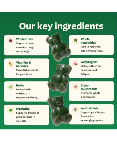Gruns Superfood Greens Multivitamin Gummy Variety Bundle, 1 x Adult Low Sugar 28ct + 1 x Sugar Free 28ct Bundle for Less! with 20+ Vitamins and Minerals, prebiotic Fiber for Gut Health, and More! - Buy Online on GoSupps.com