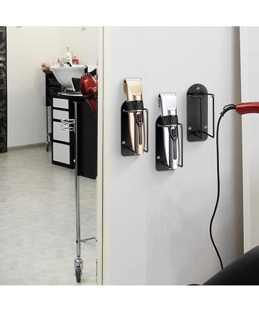 Noverlife Wall Mounted Hair Clipper Holder 2 Pack - Barber Tools Organizer & Electric Hair Trimmer Storage Stand - Black Steel Metal Rack for Hairdresser Display - Buy Online on GoSupps.com
