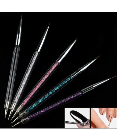 5Pcs Nail Art Liner Brushes - Mwoot Dual Tipped Brush Pen for Creative Nail Design & Dotting - Buy Online on GoSupps.com