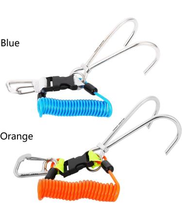 VGEBY Stainless Steel Diving Reef Hook Double with Spiral Coil Lanyard - Buy Online on GoSupps.com