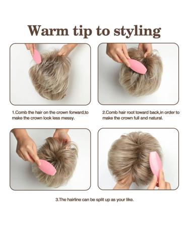 Rosa Star Ombre Brown Mixed Blonde Short Wig with Bangs | Natural Curly Synthetic Hair | Heat Resistant | Full Wig for Women - Buy Online on GoSupps.com