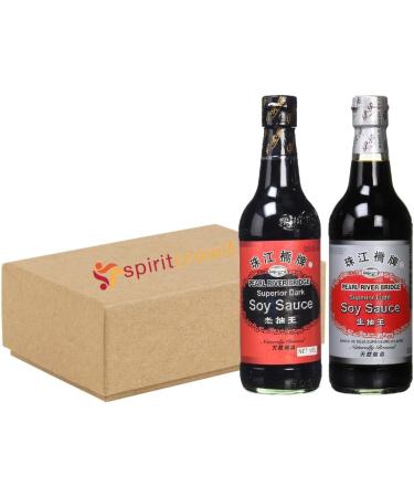 Pearl River Bridge Dark and Light Soy Sauce Combo Set Naturally Brewed 500ml (Pack of 2) - Buy Online on GoSupps.com