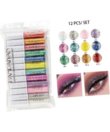 CRILSTYLEO 12pcs Liquid Eyeshadow Eyeliner Eye Shadow Shiny Eyeshadow - Buy Online on GoSupps.com