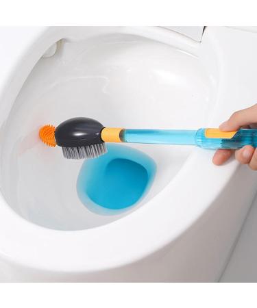 Shakven Toilet Bowl Brush Holder Set | Wall Mounted Sink Stain Cleaning Brush - Toilet Cleaning Brush and Holder Set with Refillable Handle Dispenser Black - Buy Online on GoSupps.com