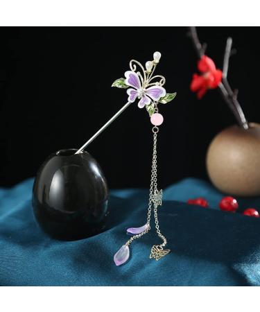 Chinese Hair Stick Butterfly Flowers Hair Clips Shiny Rhinestone Hair Chopsticks Metal Hair Sticks Beads Vintage Elegant Hair Sticks for Decorative Hair Solid Hairstyle for Women Girls - Buy Online on GoSupps.com
