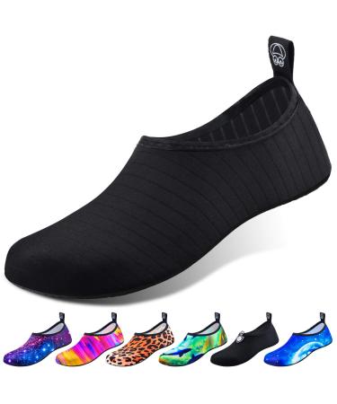 DigiHero Water Shoes for Women and Men, Quick-Dry Aqua Socks Swim Beach Womens Mens Shoes for Outdoor Surfing Yoga Exercise 8.5-9 Women/7.5-8 Men Black